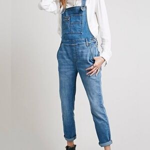 Free People Denim Overalls Bibs Women’s Size 25 Blue Jean Western Country Boho